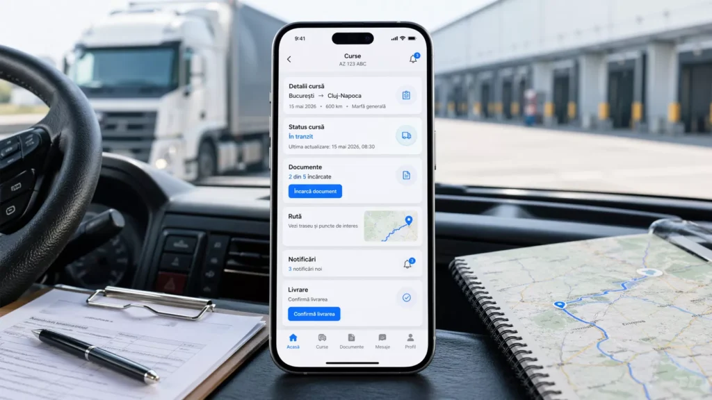 dezvoltare aplicație mobilă pentru șoferi de camion