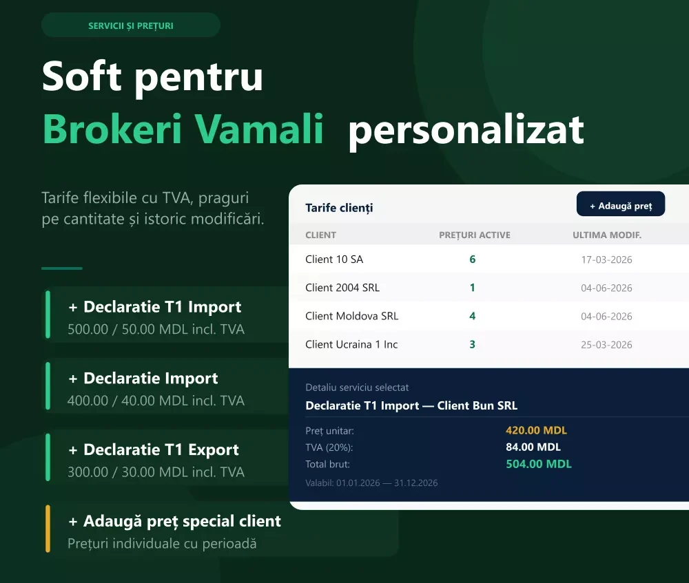 soft pentru brokeri vamali personalizat